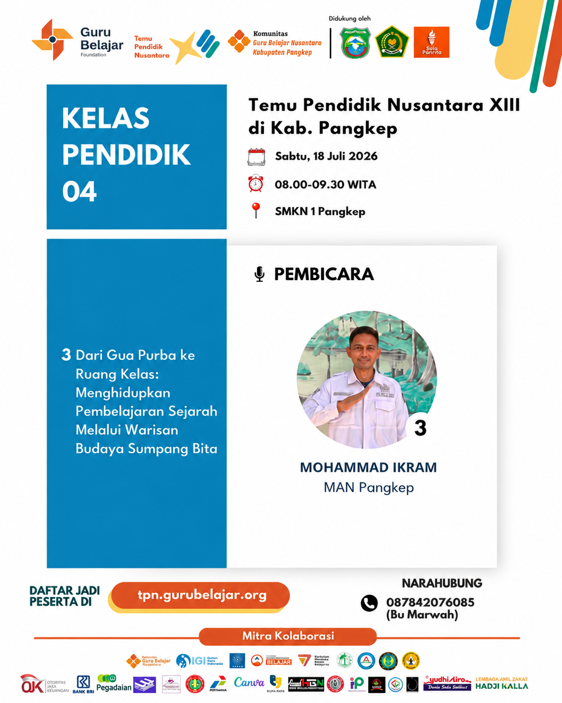 Guru MAN Pangkep Harumkan Nama Madrasah, Mohammad Ikram Jadi Pembicara Temu Pendidik Nusantara XIII